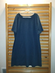 Abito blu testurizzato Nicole Miller New York taglia 3X misto cotone elasticizzato - Foto 1 di 7