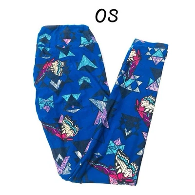 Lularoe Leggings OS One Size Aztec Butterflies Blue Geometric NEW NWT - Image 1 of 2