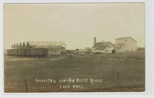 Cane Kansas American Vitrified Brick Plant RPPC posted Aug 1, 1910 - Picture 1 of 2