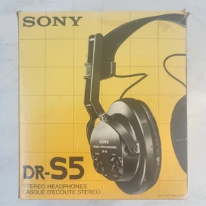 Vintage Sony DR-S5 Dynamic Stereo Headphones - Boxed - Tested & Working - VGC - Picture 1 of 13