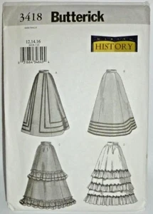 Victorian Flared Princess Walking Skirt Ruffles Costume Sewing Pattern 12-16 - Picture 1 of 3