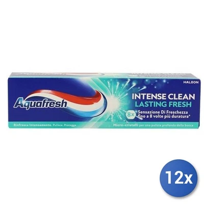 12x Bundle Aquafresh Dentifricio 75 Ml. Intense Clean Lasting Fresh - Image 1 of 3