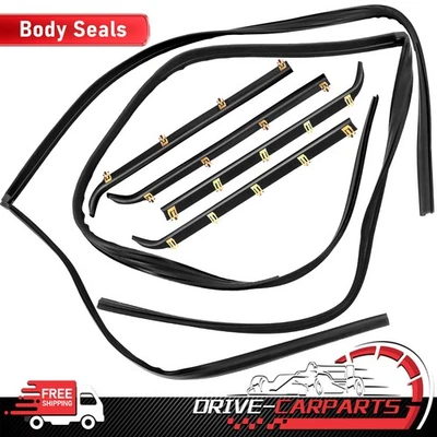 For F150 F250 F350 F450 Bronco Truck 6pcs Window Sweep/Run Channel Weatherstrip - Imagem 1 de 4