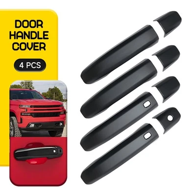 Матовые черные чехлы на дверные ручки 4 шт подходят для грузовиков GMC Sierra 2500 3500 HD 2020-2025 годов выпуска - Изображение 1 из 4