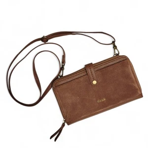 The Sak Iris Smartphone Umhängetasche Tabak Braun Wildleder Leder Handtasche Boho - Bild 1 von 10