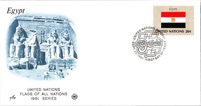 Vintage FDC United Nations New York City Postmark Scott #361 Flag Of Egypt - Image 1 of 4