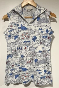 Vintage Jantzen Shirt Farming Fun Graphics Size Small Sleeveless Collar Mushroom - Picture 1 of 4