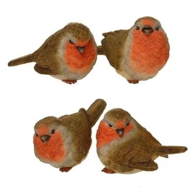 SHUDEHILL Set of 4 SWEET MINI BABY ROBINS - Ideal for WINTER, CHRISTMAS Decoration
