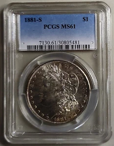 1881 S Morgan Silver Dollar PCGS MS61 Free Shipping - Picture 1 of 2