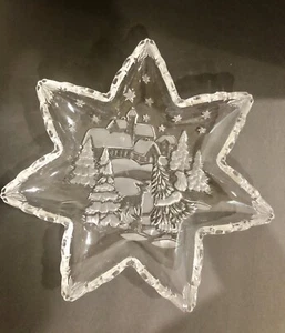 "Plato para servir Mikasa cristal Navidad delicia 12"" con decoración Alemania" - Imagen 1 de 11