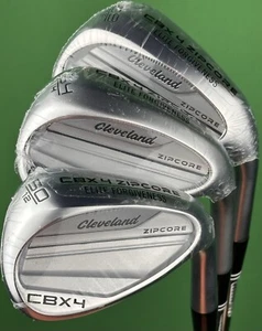 NEW Cleveland CBX 4 Zipcore Wedge Set 50-12*, 54-14*, 58-12* Steel GW, SW, LW - Picture 1 of 5