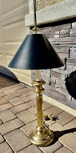 Frederick Cooper Messing Kerzenständer Tischlampe Buffet 37" mit original schwarzem Schirm - Bild 1 von 18