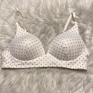 Ambrielle Large Bra Cozy Comfort Lounge Wireless Polka Dot Back Closure - Picture 1 of 7