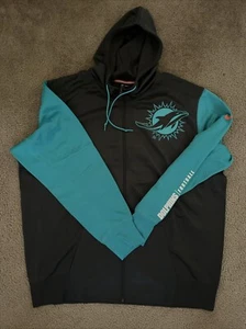 Men’s Nike Charcoal/Aqua Miami Dolphins Full Zip Hoodie 3XL - Picture 1 of 8