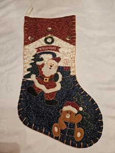 Urlaub Weihnachten Strumpf Filz 20" Schneemann Tragetasche Geschenke Bäume Teddy - Bild 1 von 4