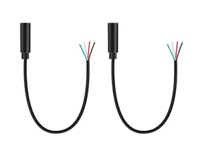 2-Pack 3.5MM Audio Video Jack with Other End Stripped and Tinned 1FT/ 30CM Long - Picture 1 of 1