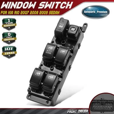 Interruptor de ventana eléctrica del lado izquierdo del conductor delantero para Kia Rio 2007 2008 2009 sedán 4 puertas Foto 1 de 4