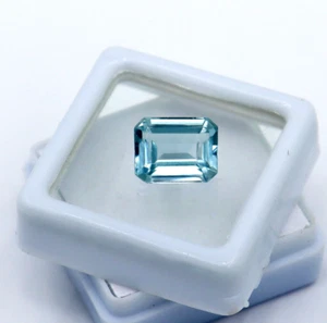 4.50 Ct Natural Aquamarine Brazil Emerald Shape Ocean Blue Loose Gemstone. - Picture 1 of 7