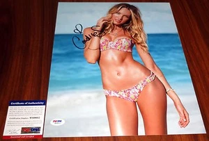 Lencería de bikini Candice Swanepoel firmada 11x14 Victoria's Secret Maxim PSA/ADN - Imagen 1 de 1