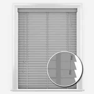 FAUX WOOD WOODEN VENETIAN BLINDS 50MM WOOD WINDOW BLIND EASY FIT TRIMABLE - Picture 1 of 25