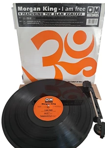 MORGAN KING - I AM FREE FEATURING THE SLAM REMIXES 12''P/S 1993 OM RECORDS VINYL - Picture 1 of 2