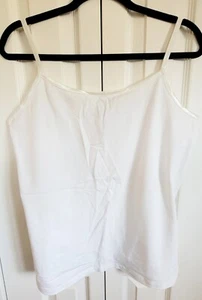 Avenue 14/16 White Camisole Tank Top-Adjustable-Stretch NWT - Picture 1 of 7