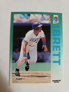 1992 Fleer #154 George Brett Kansas City Royals Error, No period after U.S.A