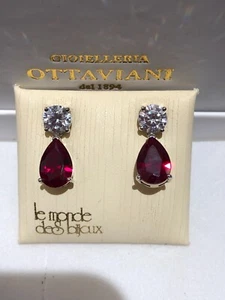 Le Monde des Bijoux Orecchini in argento con Pietre rosse-Gioielleria Ottaviani - Imagen 1 de 2