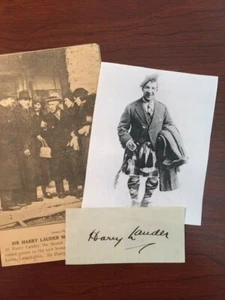 SIR HARRY LAUDER SIGNED SLIP SCOTTISH VAUDEVILLE THEATRE SINGER & COMEDIAN - Picture 1 of 1