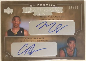 2007-08 MIKE CONLEY BREWER UD PREMIER DRAFT MATES ROOKIE DUAL ON-CARD AUTO 8/15! - Picture 1 of 1