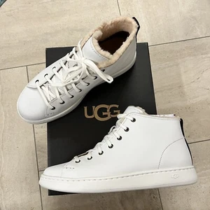 NUEVO UGG Para hombres Cuero Lana Pismo Acogedor Moda Tenis Zapatos Blanco Talla 8 - Imagen 1 de 12