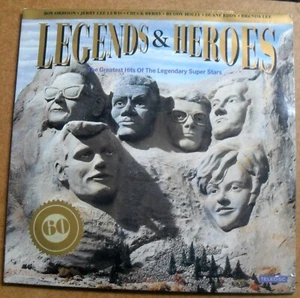 VARIOUS - LEGENDS & HEROES. 1991 UK ROCK 12" COMPILATION TRIPLE GATEFOLD L.P. - Picture 1 of 9