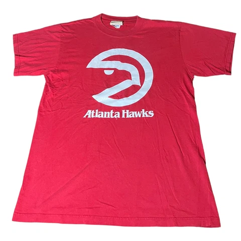 Vintage Atlanta Hawks Hardwood Classics Majestic NBA Red T-shirt Mens Size Large Cover
