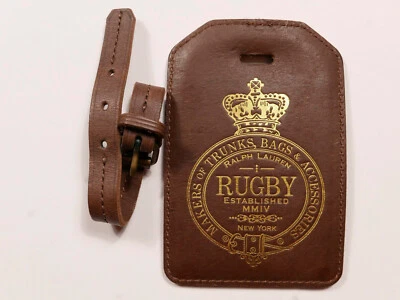 Ralph Lauren регби карты держатель бумажник коричневый кожаный Varsity золото РЕДКАЯ - Изображение 1 из 3