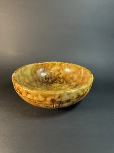 Spongeware Bowl Yellowware Primative Hairline Cracks And Crazing 2” X 6” - Picture 1 of 22