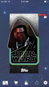 Topps Star Wars Digital Card Trader Kylo Ren Retro Stickers Insert Award - Picture 1 of 1
