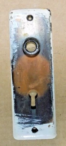 1900's Antique DOOR Plate VICTORIAN Style Original Copper / Black Finish ORNATE - Picture 1 of 6