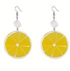 Lemon Slice Earrings ~ New Acrylic Costume Dangle Earring ~ Fun & Unique