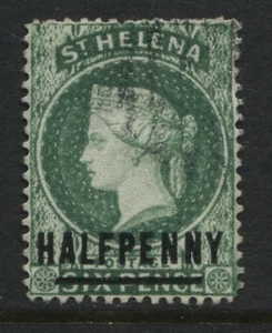 St. Helena QV 1884 1/2d on 6d  green unused no gum - Foto 1 di 1