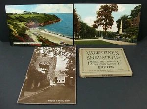 3 x EXETER & EXMOUTH POSTKARTEN & VALENTINSTAG SCHNAPPSCHÜSSE 12 Echtfotos - Bild 1 von 6