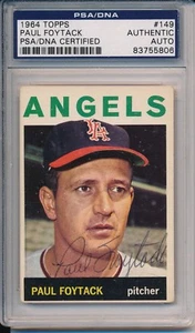 Angels Paul Foytack Auto Autographed Signed 1964 Topps Card #149 ~ PSA/DNA Slab - Picture 1 of 7