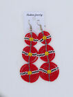 Handmade Masai African Tribal Earrings Brand New Beautiful Detailed Beading