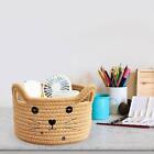 Cat Storage Basket With Ears Countertop Cotton Rope Container Bin Organizer For