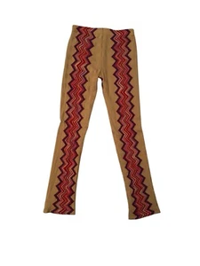 Missoni Vintage Zig Zag Red Tan Slim Pants Sz Small - Picture 1 of 5