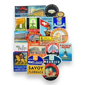 Vintage Hotel Italy France Switzerland Spain Argentina Luggage Labels Lot of 20 - Picture 1 of 7