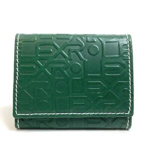 ROLEX Wallet Coin Case Green Bifold Leather JUBILEE Design Giveaway emboss