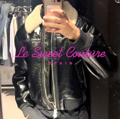 ZARA MAN NWT FW24 LEATHER EFFECT JACKET BLACK 3548/705 SALE - Image 1 of 3