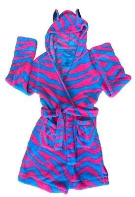 Bata a rayas rosa y azul Justice talla 8/10 para niñas Foto 1 de 4