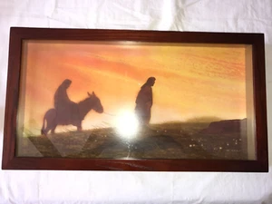 HALLMARK Framed MATT KESLER Print MARY Donkey JOSEPH Sunset NATIVITY SHADOWBOX - Picture 1 of 22