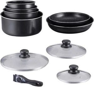 HAGEN 10-teilig Set Kochgeschirr Steinbeschichtung Abnehmbarer Griff NEU R2771 - Bild 1 von 2